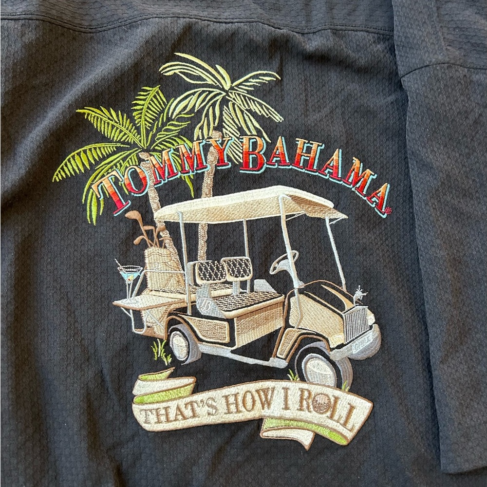 Tommy Bahama Gray Silk Blend Bowling shirt XL